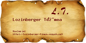 Lozinberger Tímea névjegykártya